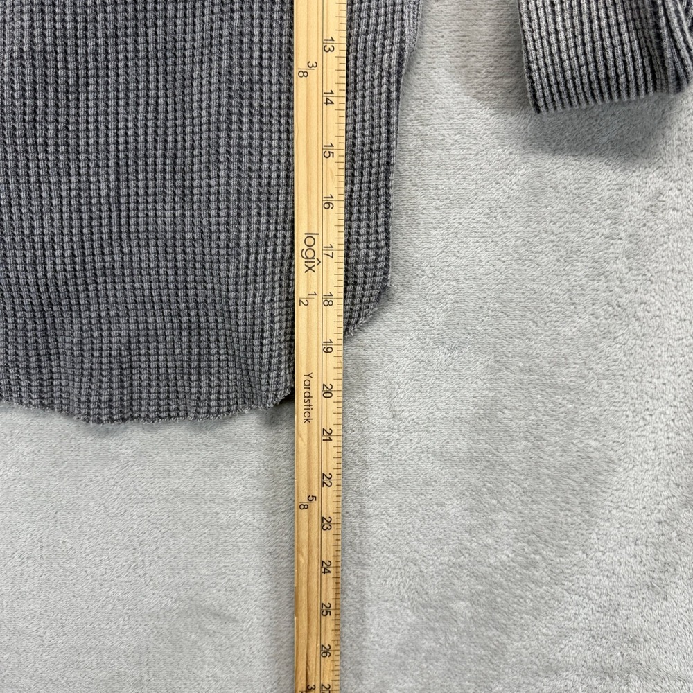 Free People One Shirt Women's Small Colt Thermal Henley Gray Waffle Long Sleeve - Picture 6 of 8